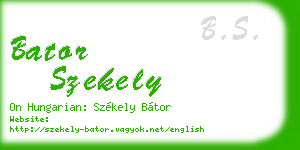 bator szekely business card